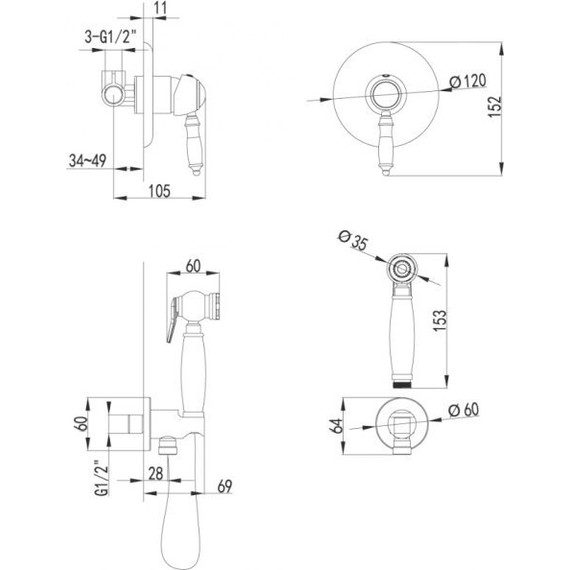 Набор для гигиенического душа Lemark Villa LM4819C - фото 2