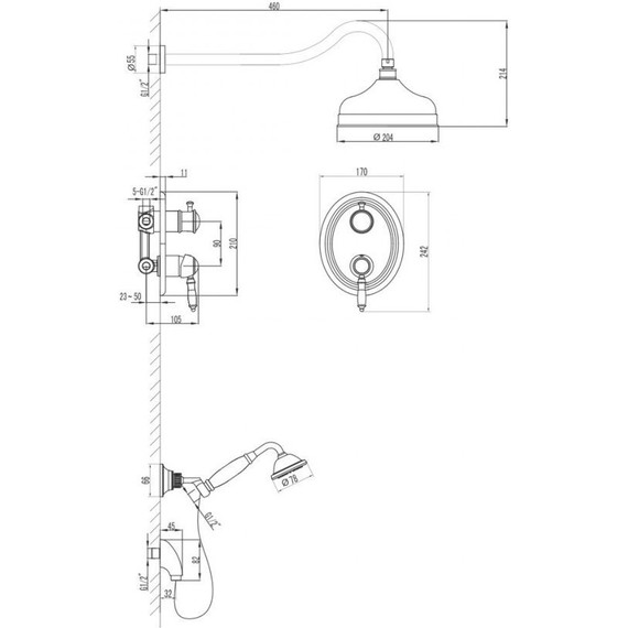 Душевая система для душа Lemark Villa LM4829B, бронза - фото 2