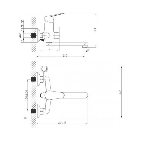 Смеситель для ванны Lemark Partner LM6513C - фото 3