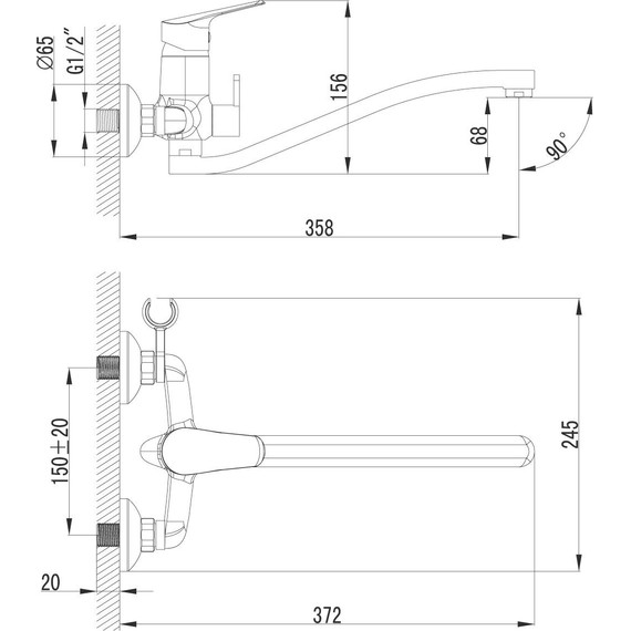 Смеситель для ванны Lemark Partner LM6553C - фото 3