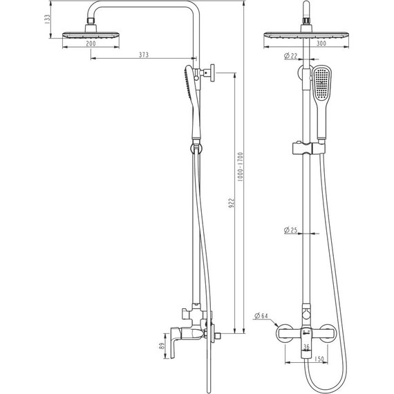Душевая стойка Lemark Ursus LM7260BL, черный - фото 4