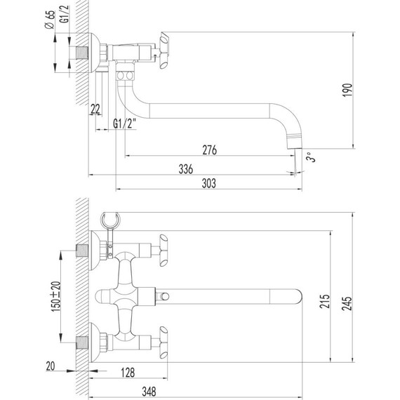 Смеситель для ванны Lemark Practica LM7551C - фото 3