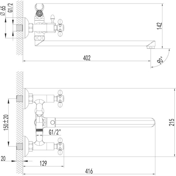 Смеситель для ванны Lemark Vista LM7651C - фото 3