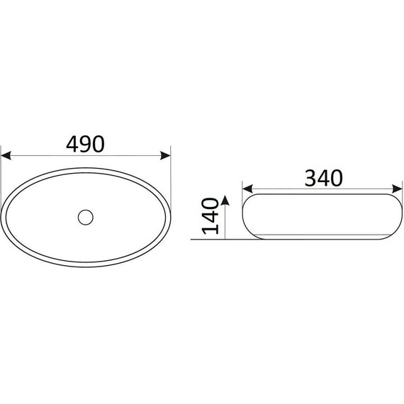 Раковина-чаша CeramaLux NC 48 см 433SS, белый/серый - фото 2