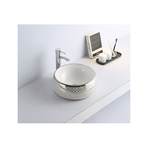 Раковина-чаша CeramaLux NC 39 см 5004SP, белый/серый - фото 2