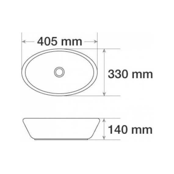 Раковина-чаша CeramaLux NC 40 см 7138BW, белый/черный - фото 2