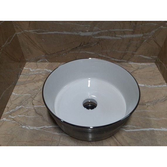 Раковина-чаша CeramaLux NC 36 см C1054, белый/серый - фото 2