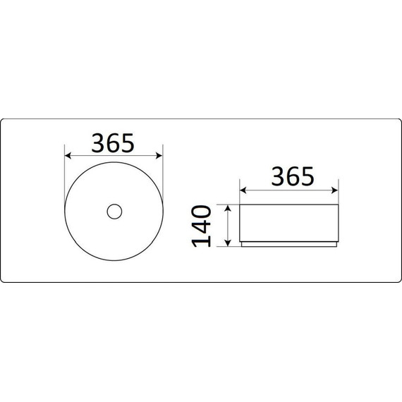 Раковина-чаша CeramaLux NC 36 см C1055, белый/золото - фото 3