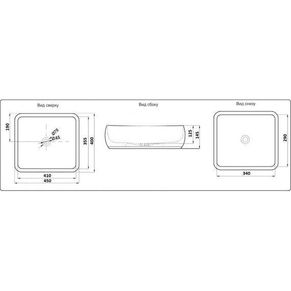 Раковина-чаша CeramaLux NC 45 см C1068, белый/золото - фото 2