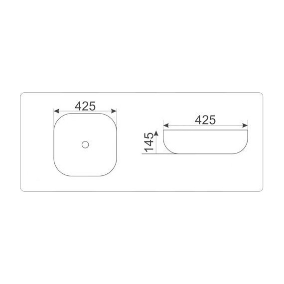 Раковина-чаша CeramaLux LuxeLine 42 см D1301H021, белый/серый - фото 4