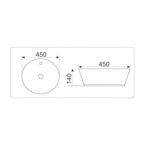 Раковина-чаша CeramaLux LuxeLine 45 см D1306H021, белый/серый - фото 2