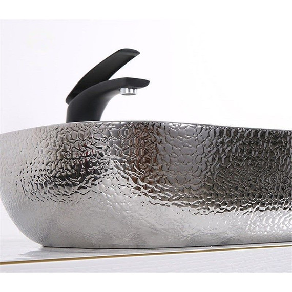 Раковина-чаша CeramaLux LuxeLine 45 см D1333H021, белый/серый - фото 3