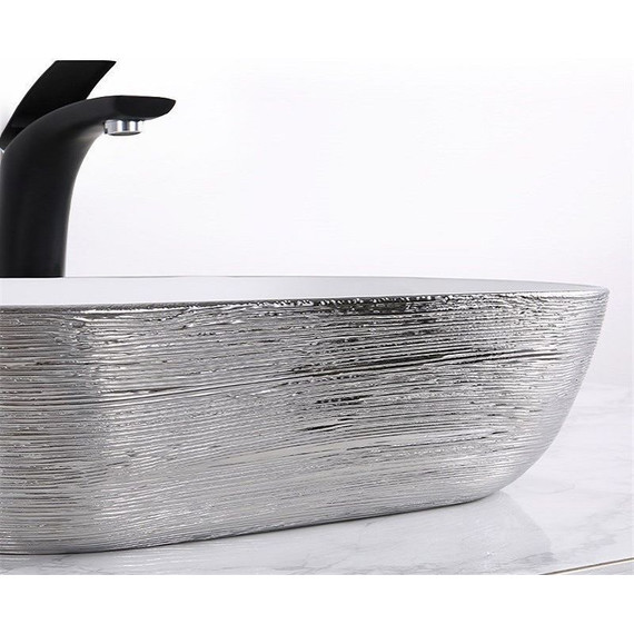 Раковина-чаша CeramaLux LuxeLine 45 см D1333H131, белый/серый - фото 4