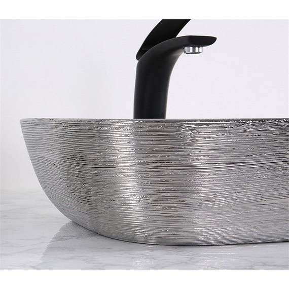 Раковина-чаша CeramaLux LuxeLine 45 см D1333H131, белый/серый - фото 5