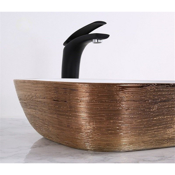 Раковина-чаша CeramaLux LuxeLine 45 см D1333H132, белый/медь - фото 5