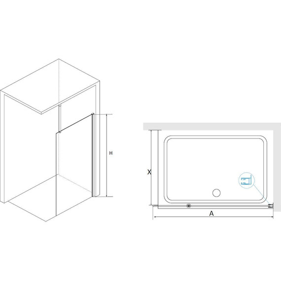 Душевая перегородка RGW WA-003 90x195 см 351000309-11 с кронштейном в комплекте, хром/прозрачное - фото 3