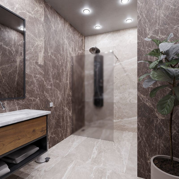 Душевая перегородка Радомир Walk-in 100 см (стекло 8 мм) с кронштейном в комплекте, хром/матовое - фото, картинка 2 Душевая перегородка Радомир Walk-in 100 см (стекло 8 мм) с кронштейном в комплекте, хром/матовое - фото 2