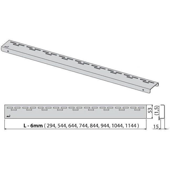 Решетка для трапа AlcaPlast Hope-950L 95 см, нержавеющая сталь, хром глянцевый - фото 3