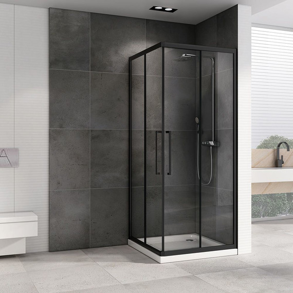 Душевое ограждение Abber Schwarzer Diamant 100х100 см AG02100BH, чёрный/прозрачное - фото 2