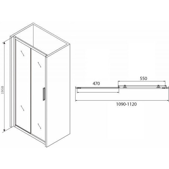 Душевая дверь Abber Schwarzer Diamant 110 см AG30110BH, черный/прозрачное - фото 5