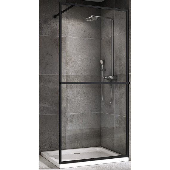 Душевая перегородка Abber Immer Offen 100 см AG60100B, черный/прозрачное - фото 3