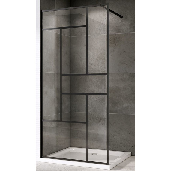 Душевая перегородка Abber Immer Offen 100 см AG63100B, черный/прозрачное - фото 2