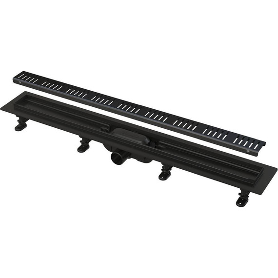 Трап Alcadrain 55 см APZ10BLACK-550M, черный матовый (AG101101550), Цвет производителя: чёрный матовый, Размер трапа: 550 - фото 