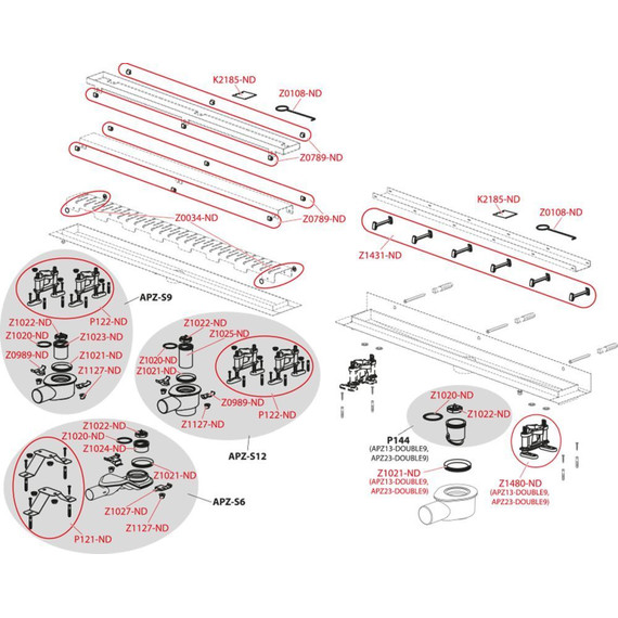 Трап Alcadrain 75 см APZ13-DOUBLE9-750, нержавеющая сталь (AG071401750) (под плитку), Цвет производителя: хром, Размер трапа: 750 - фото 3