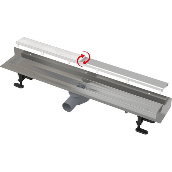 Трап AlcaPlast 95 см APZ23-DOUBLE9-950, нержавеющая сталь (под плитку), Цвет производителя: нержавеющая сталь, Размер трапа: 950 - фото 