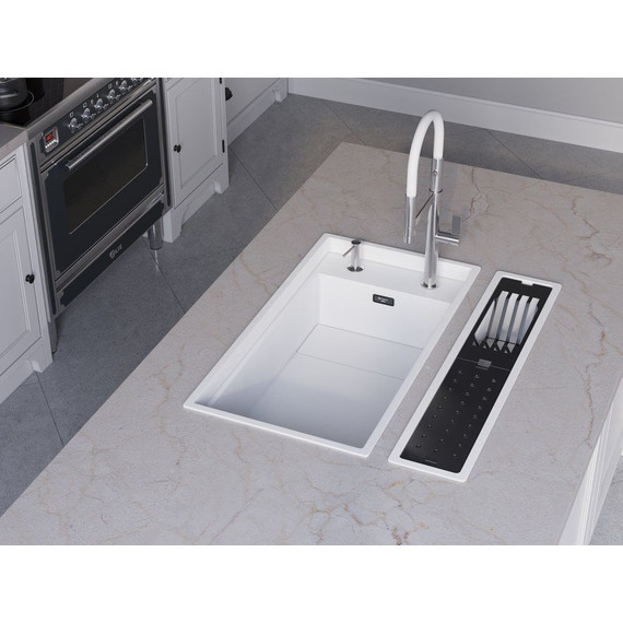 Кухонная мойка Omoikiri Kinaru 86-U/I WH 4997026, белый, Цвет производителя: белый - фото 2