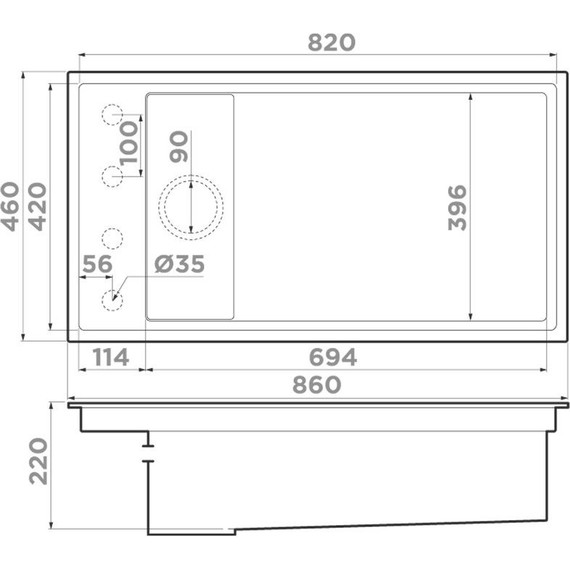 Кухонная мойка Omoikiri Kinaru 86-U/I GB 4997027, графит, Цвет производителя: графит - фото 3