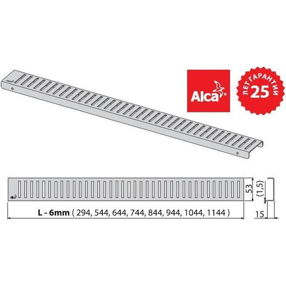 Решетка для трапа AlcaPlast Pure-950M 95 см, нержавеющая сталь, хром матовый - фото 2