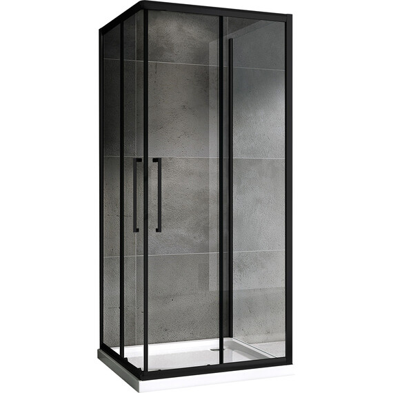 Душевое ограждение Abber Schwarzer Diamant 100х100 см AG02100BH-S100B, чёрный/прозрачное - фото 