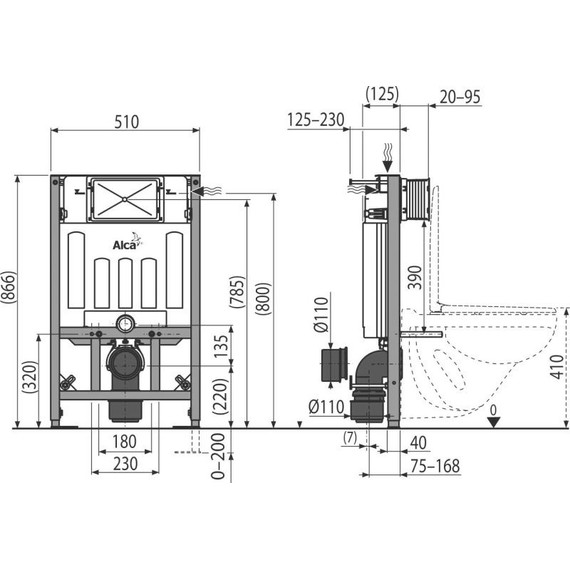 Инсталляция для подвесного унитаза Alcaplast Sadromodul AM101/850W - фото 3