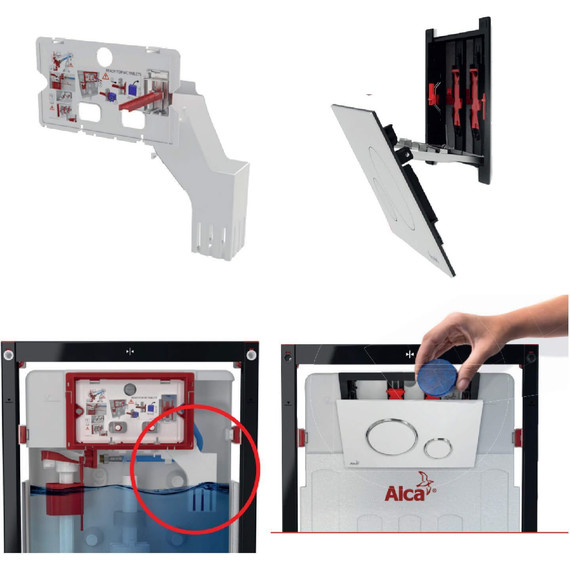 Инсталляция для подвесного унитаза Alcaplast SET 4v1 AM101/1120-4:1 RU M571-0001 (кнопка хром глянцевый) - фото 4