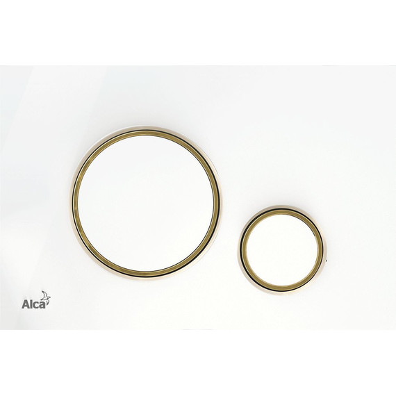 Кнопка смыва Alcaplast Thin M775, белый глянец/золото глянец - фото 