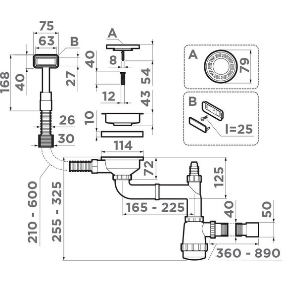 Арматура для кухонной мойки Omoikiri WK-1 AB 4956475, латунь - фото 2