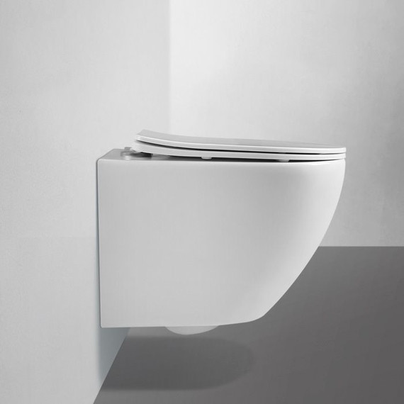 Унитаз подвесной безободковый Abber Bequem AC1100 с крышкой микролифт, Цвет производителя: белый - фото, картинка 3 Унитаз подвесной безободковый Abber Bequem AC1100 с крышкой микролифт, Цвет производителя: белый - фото 3