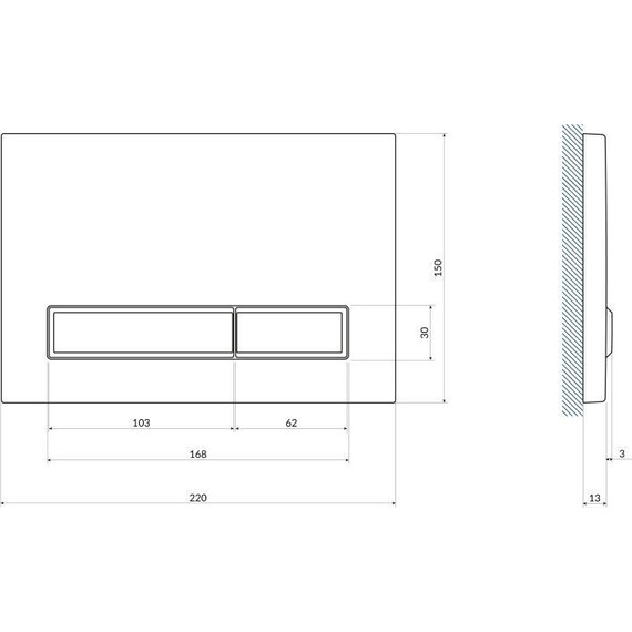 Кнопка смыва Cersanit Blick A64115, черный матовый - фото 4
