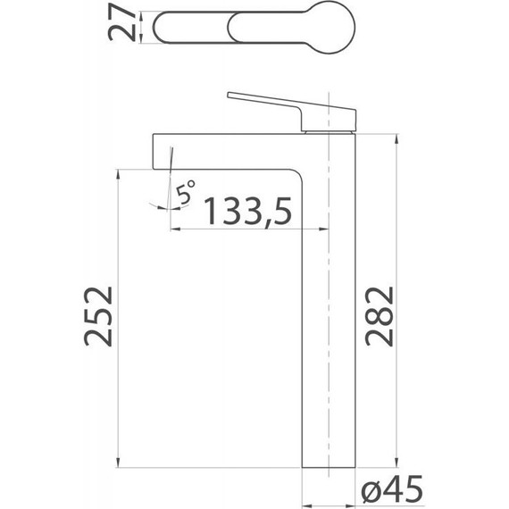 Смеситель для раковины высокий BelBagno Delta DEL-LMC-BORO, брашированное золото, Цвет производителя: золото - фото 2