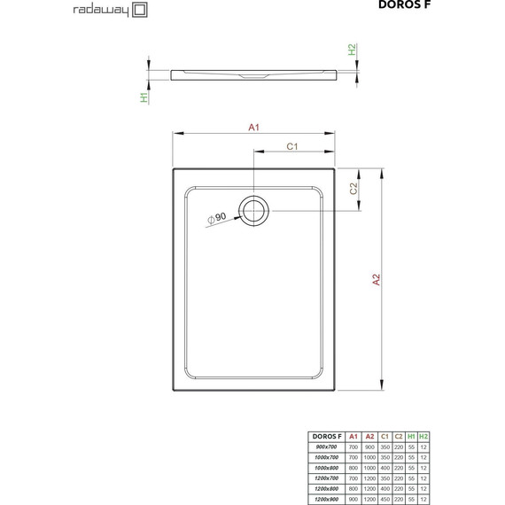 Поддон акриловый Radaway Doros F 100х80 см SDRF1080-01 - фото 3