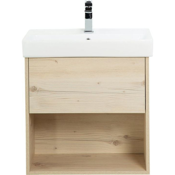 Тумба подвесная с раковиной BelBagno NEON-500-1C-SO-PB 50 см, Pino Bianco - фото 