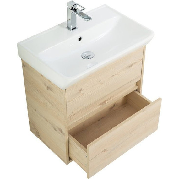 Тумба подвесная с раковиной BelBagno NEON-500-2C-SO-PB 50 см, Pino Bianco - фото 3