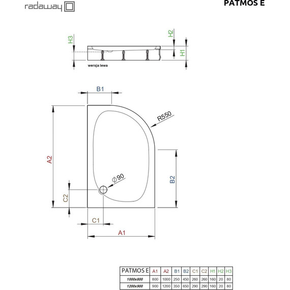 Поддон акриловый Radaway Patmos E 120х90 см 4P91217-03R - фото 3