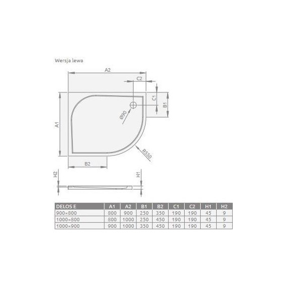 Поддон акриловый Radaway Delos E 100х80 см SDE1080-01L - фото 3