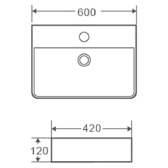 Раковина-чаша Azario 60 см AZ-2173 - фото, картинка 3 Раковина-чаша Azario 60 см AZ-2173 - фото 3