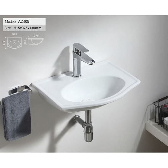 Раковина подвесная Azario 51 см AZ-405 - фото, картинка 2 Раковина подвесная Azario 51 см AZ-405 - фото 2