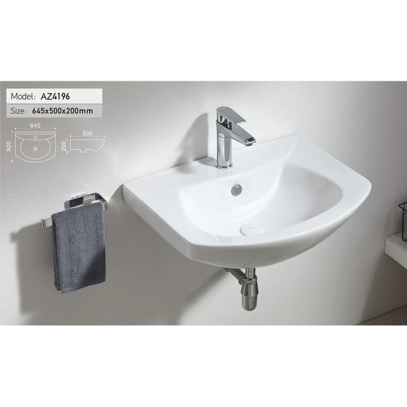 Раковина подвесная Azario 64 см AZ-4196 - фото, картинка 2 Раковина подвесная Azario 64 см AZ-4196 - фото 2