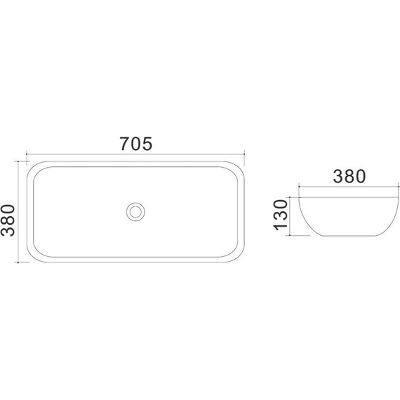 Раковина-чаша Azario 70 см AZ-4959A - фото 4