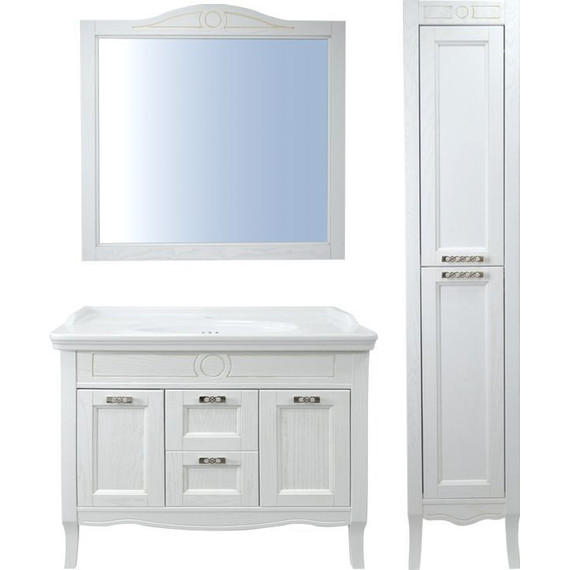 Тумба напольная с раковиной Azario Carolina 100-4 см, белый/золото - фото 5